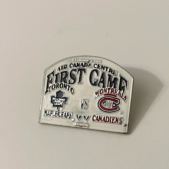 Toronto Maple Leafs vs Montreal Canadiens First Game Air Canada Centre NHL Pin - Picture 3 of 10